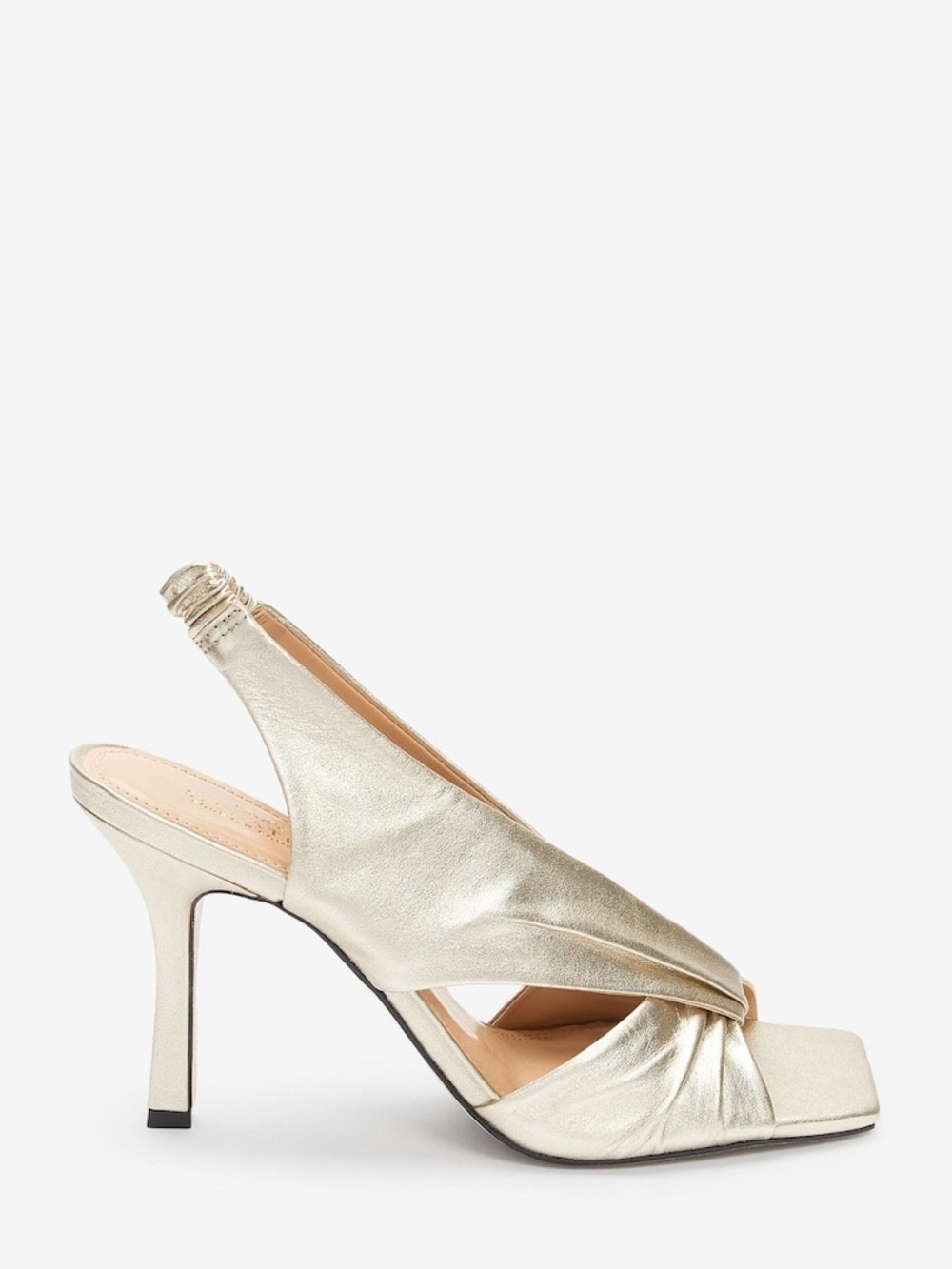 NEXT Signature Gold Leather Slingback Heels US 9 EU 41